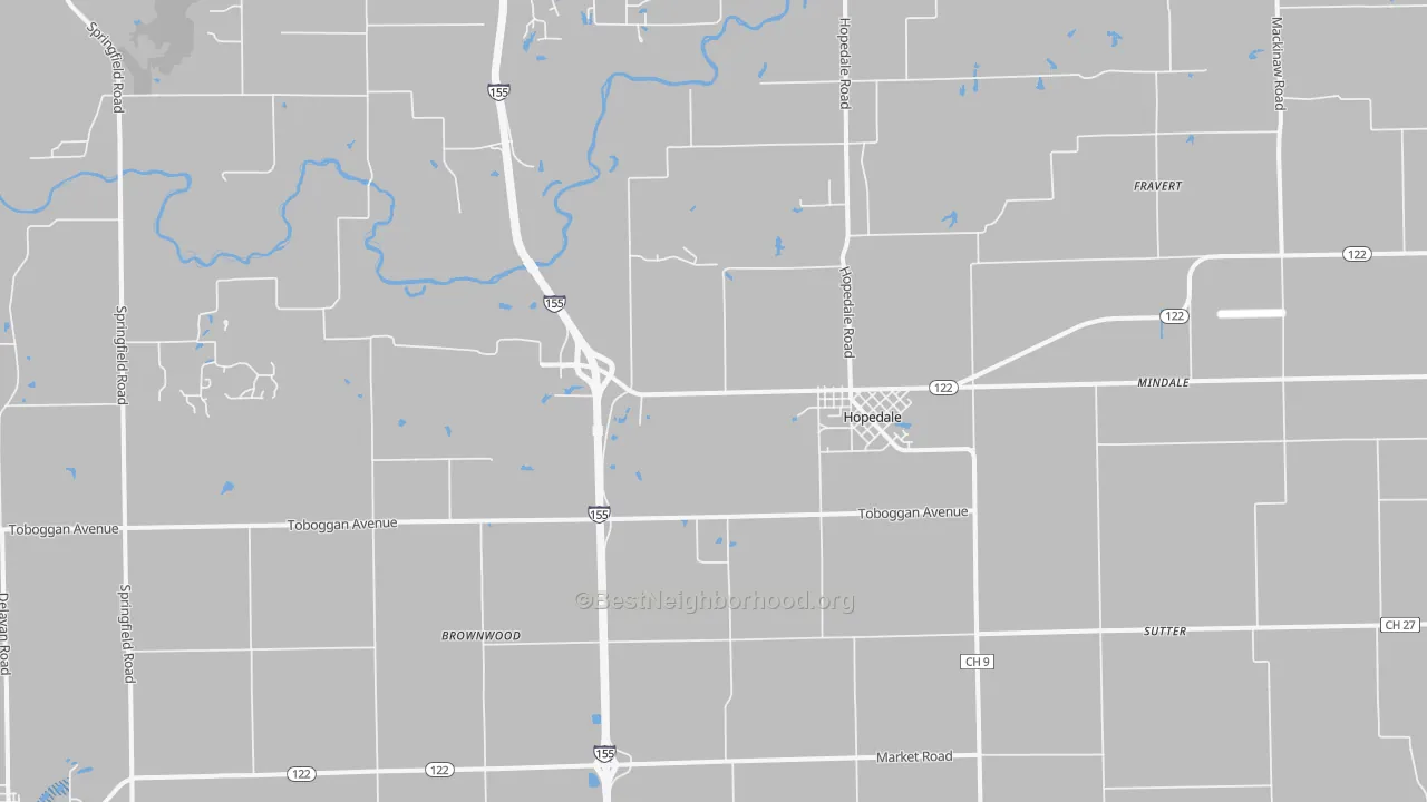 Transit Grade map of Hopedale, IL