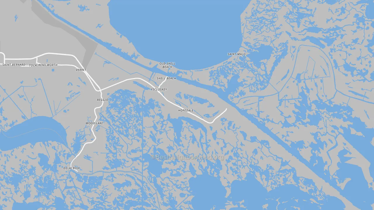 Transit Grade map of Hopedale, LA