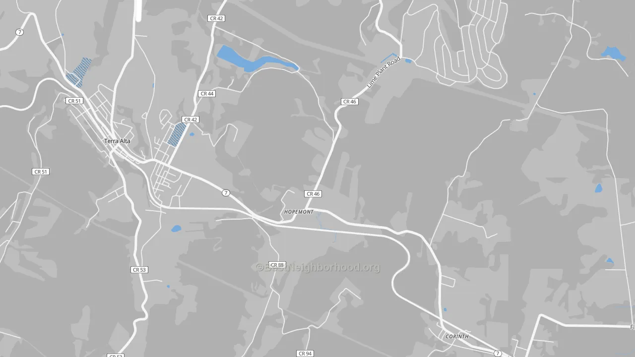 Transit Grade map of Hopemont, WV