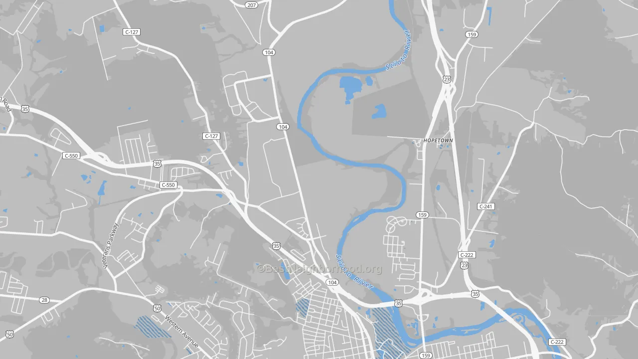 Transit Grade map of Hopetown, OH