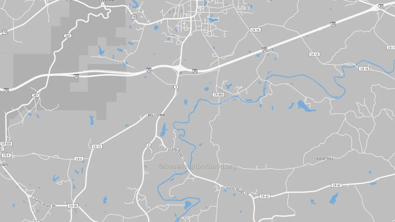 Transit Grade map of Hopewell, AL