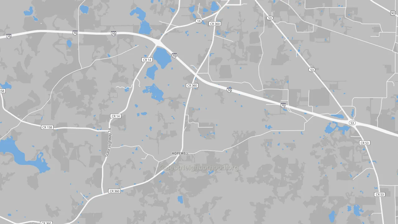Transit Grade map of Hopewell, FL