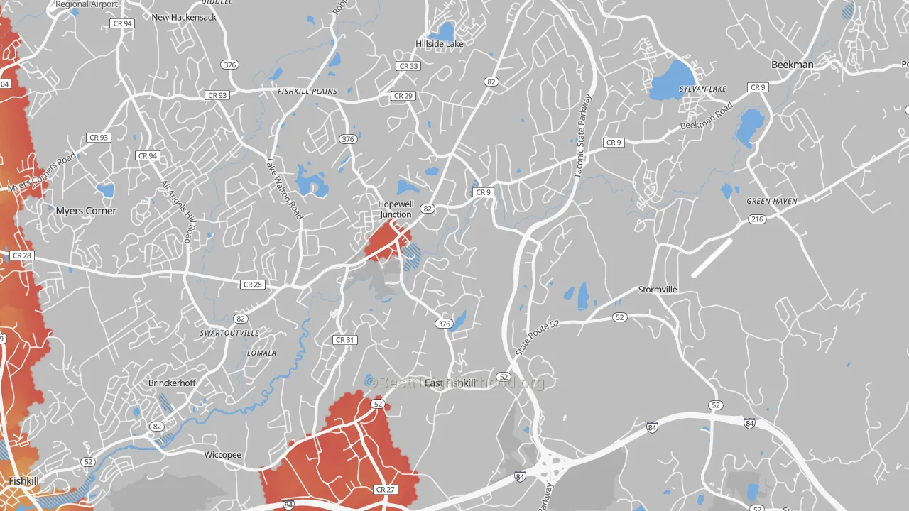 Transit Grade map of Hopewell Junction, NY