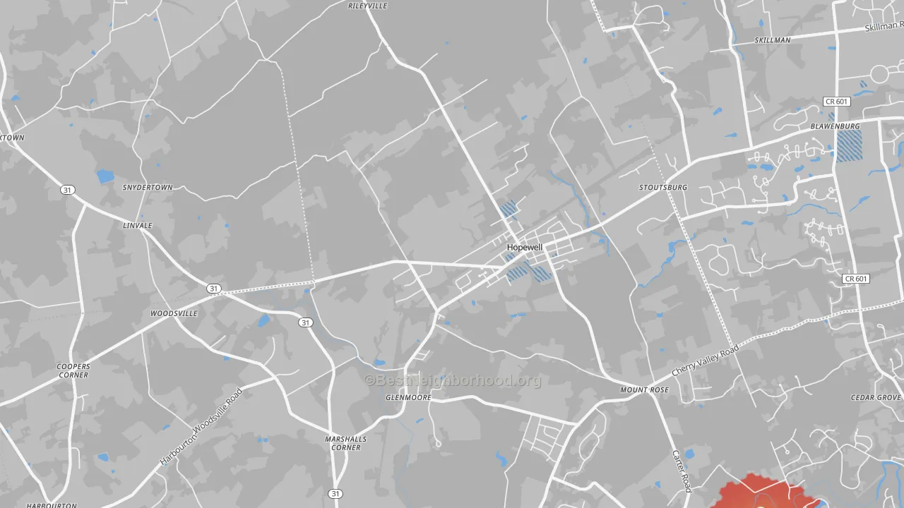 Transit Grade map of Hopewell, NJ