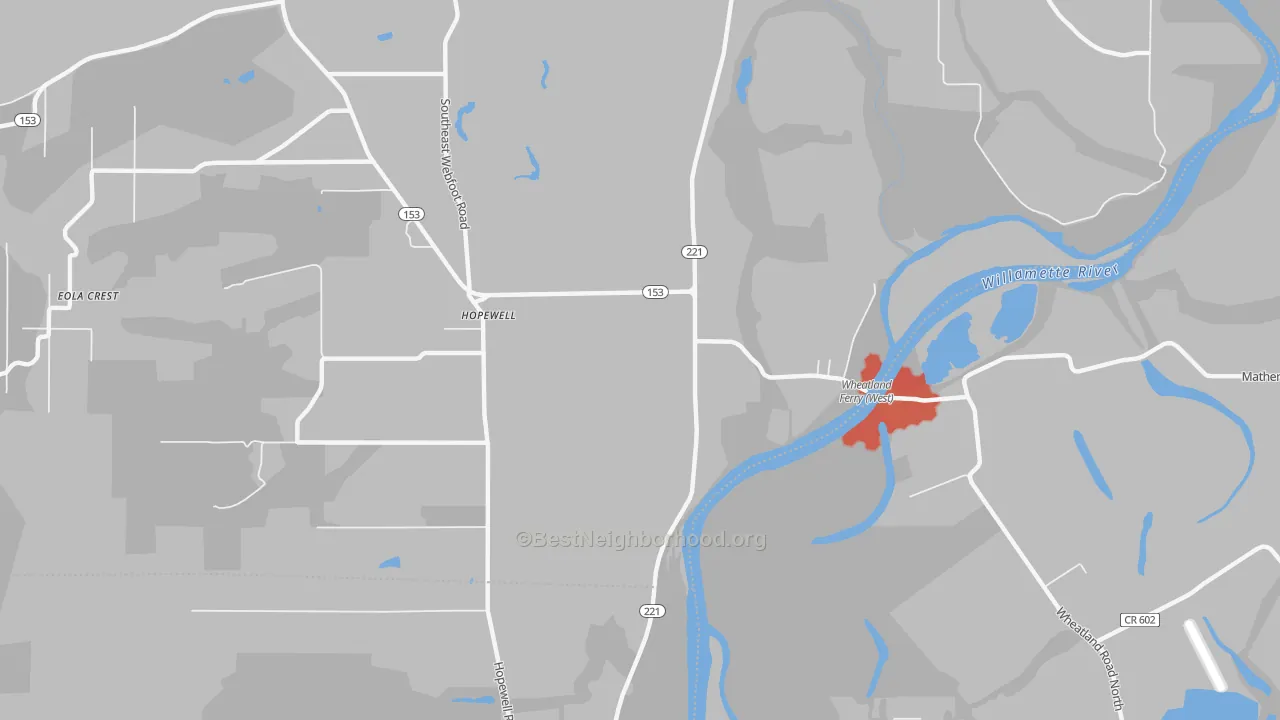 Transit Grade map of Hopewell, OR