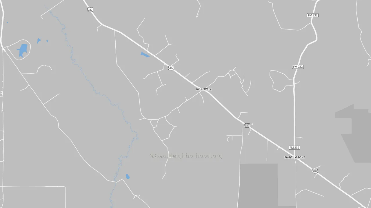 Transit Grade map of Hopewell, TX