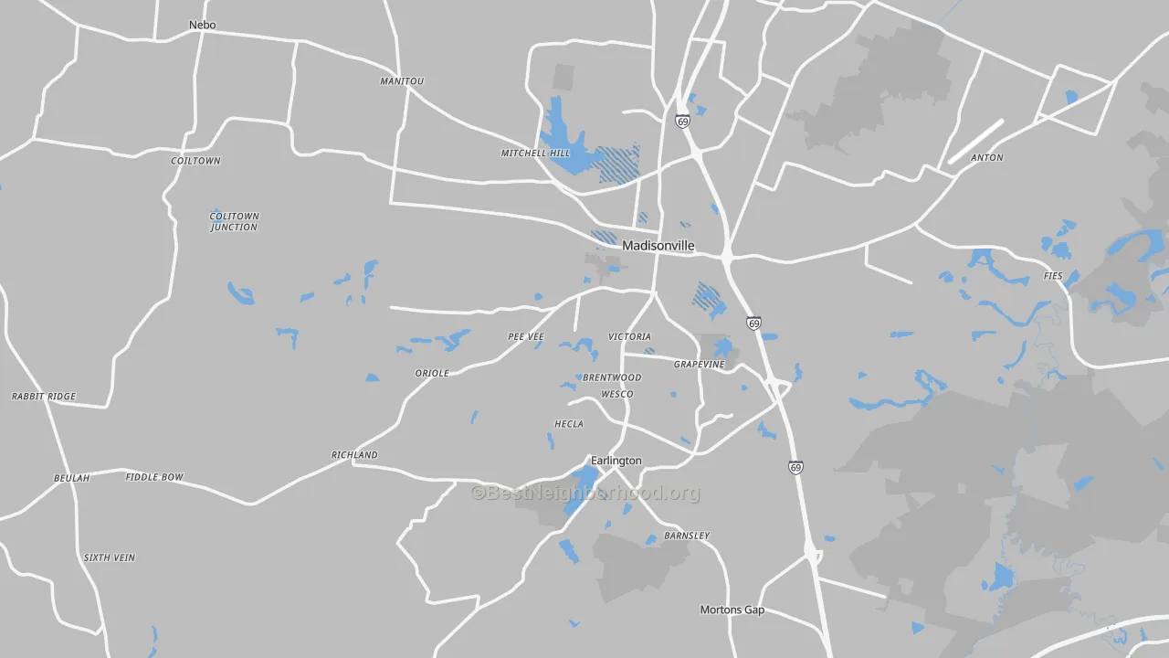 Transit Grade map of Hopkins County, KY
