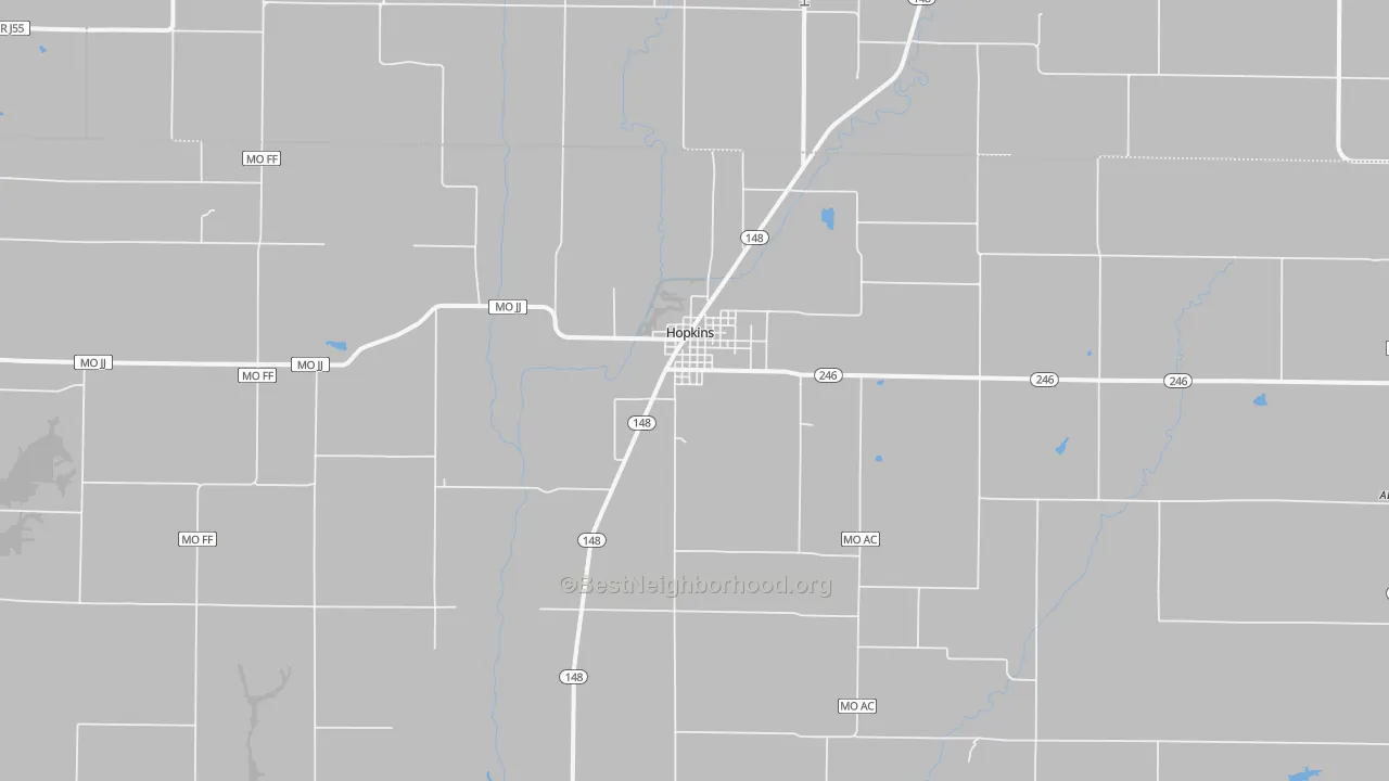 Transit Grade map of Hopkins, MO
