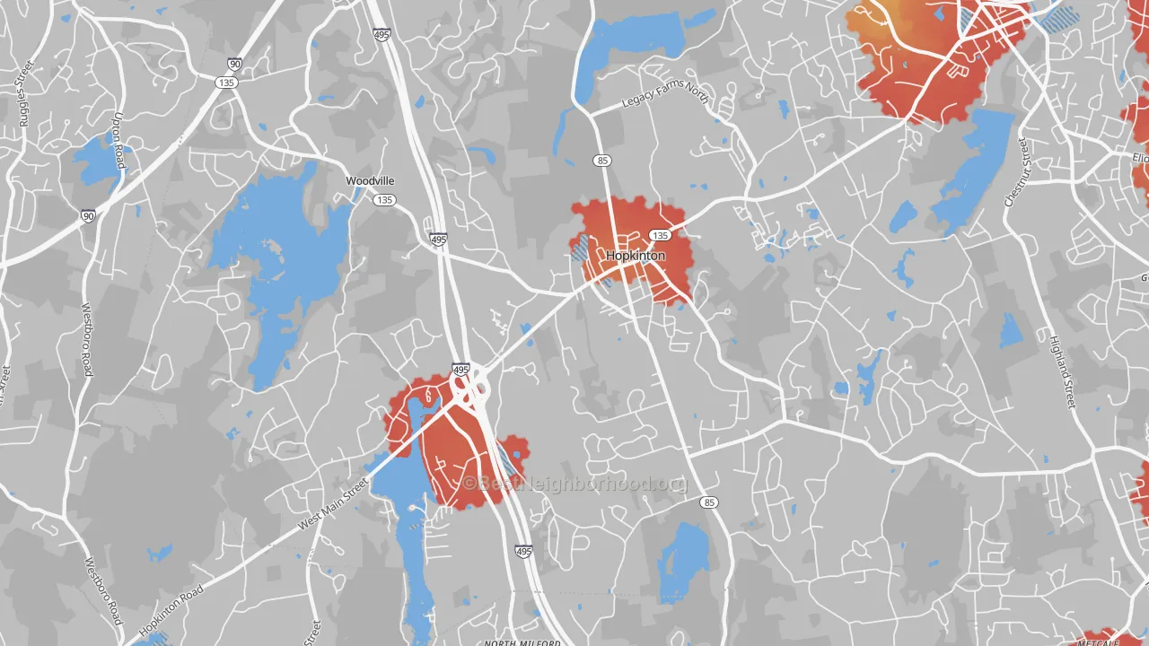 Transit Grade map of Hopkinton, MA