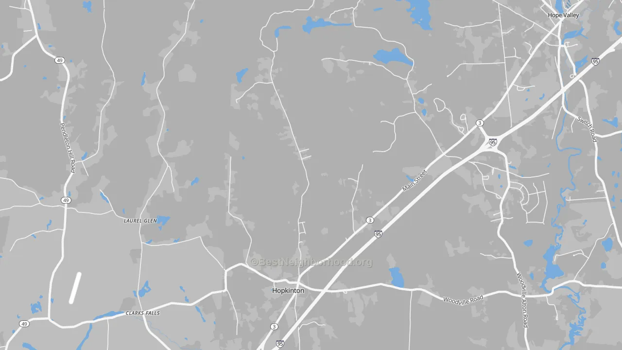 Transit Grade map of Hopkinton, RI