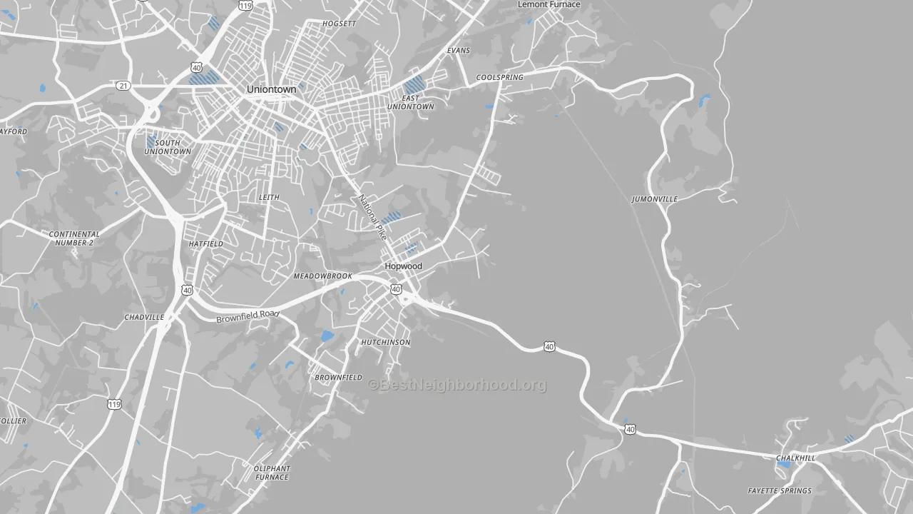 Transit Grade map of Hopwood, PA