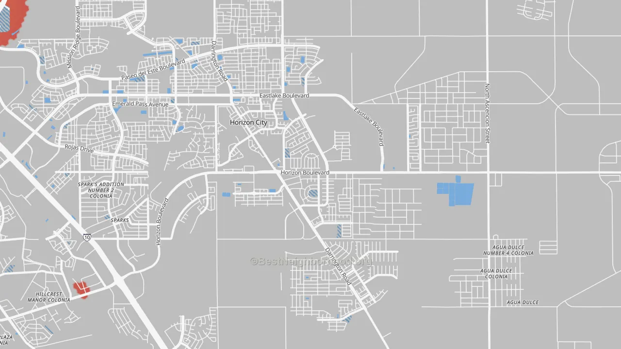 Transit Grade map of Horizon City, TX