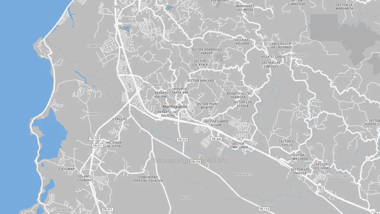 Transit Grade map of Hormigueros Municipio, PR