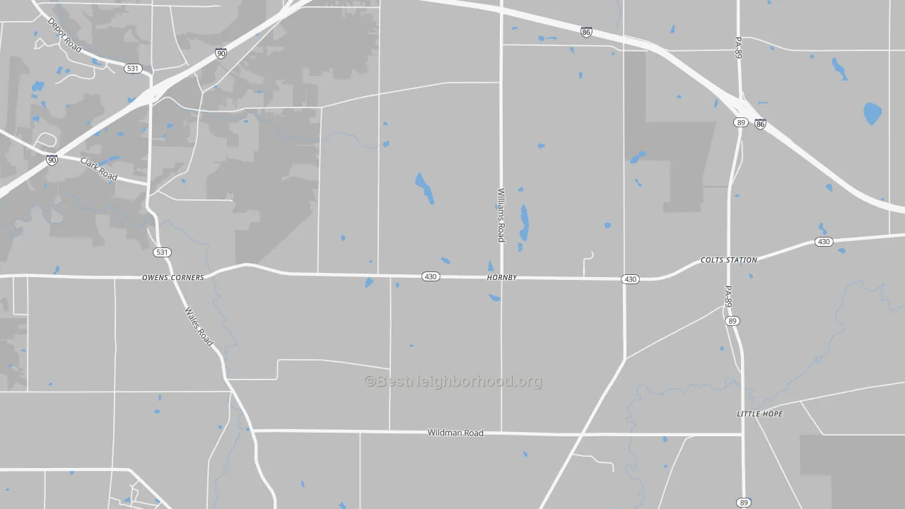 Transit Grade map of Hornby, PA