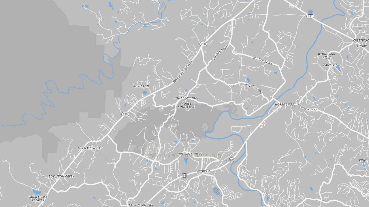 Transit Grade map of Horse Shoe, NC