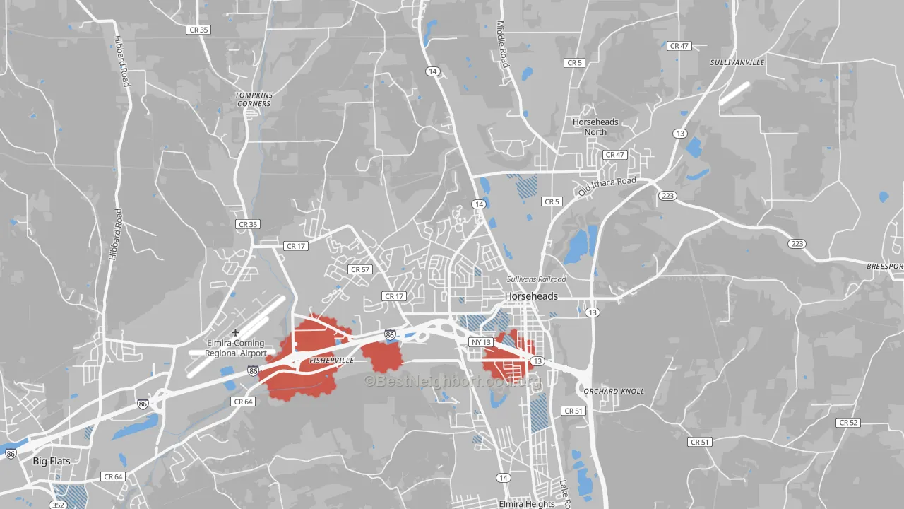 Transit Grade map of Horseheads, NY