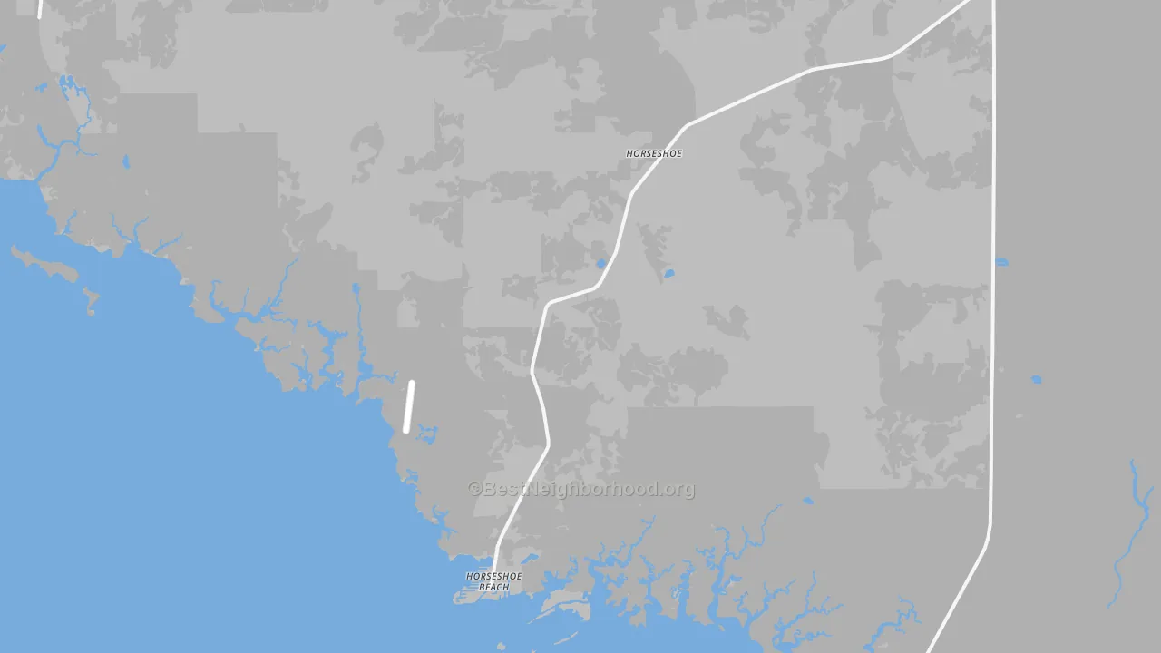 Transit Grade map of Horseshoe Beach, FL