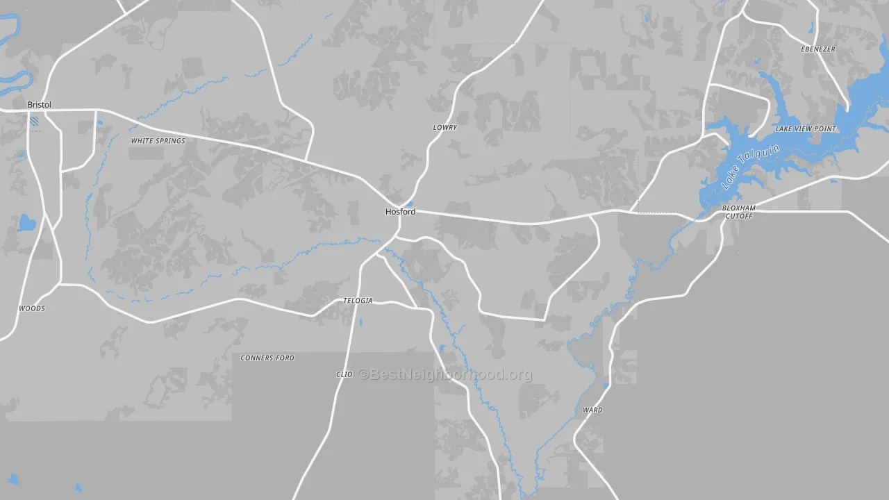 Transit Grade map of Hosford, FL