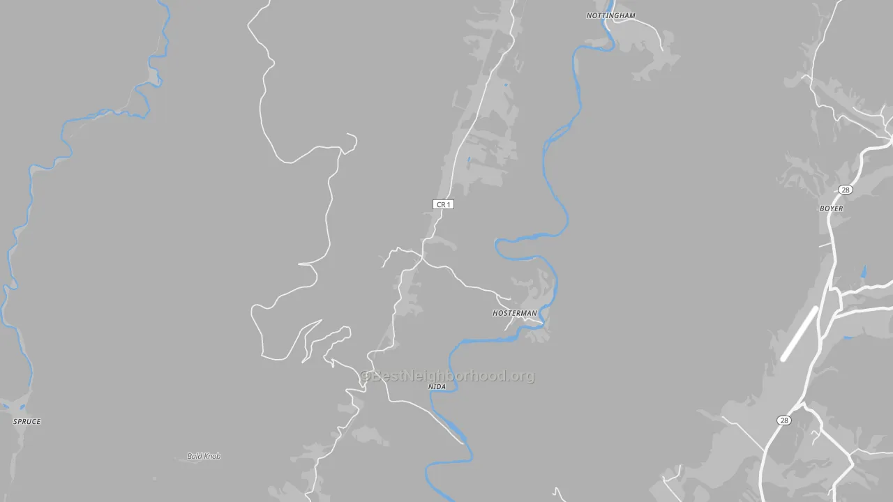 Transit Grade map of Hosterman, WV