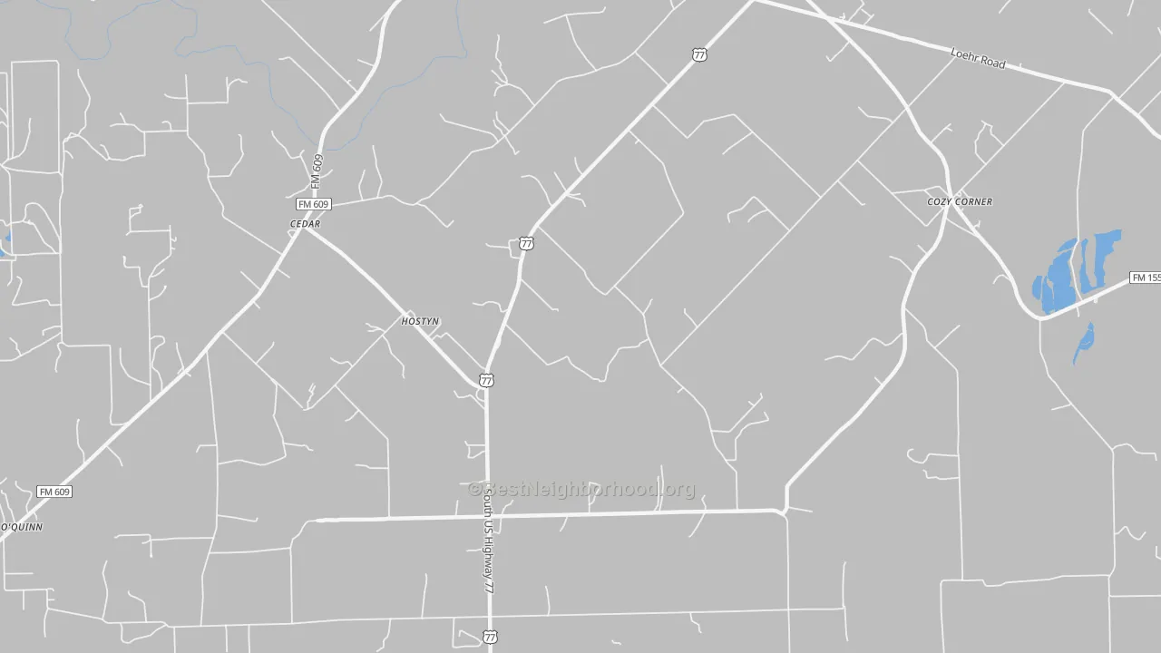 Transit Grade map of Hostyn, TX