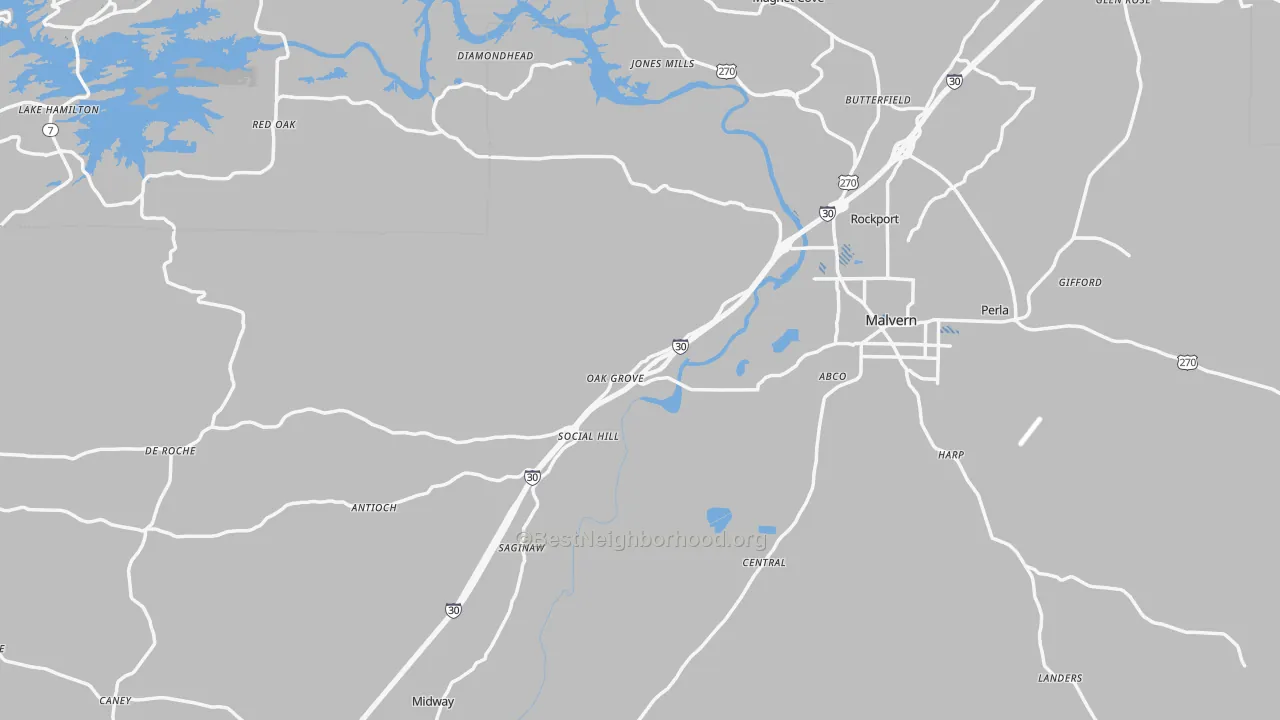 Transit Grade map of Hot Spring County, AR
