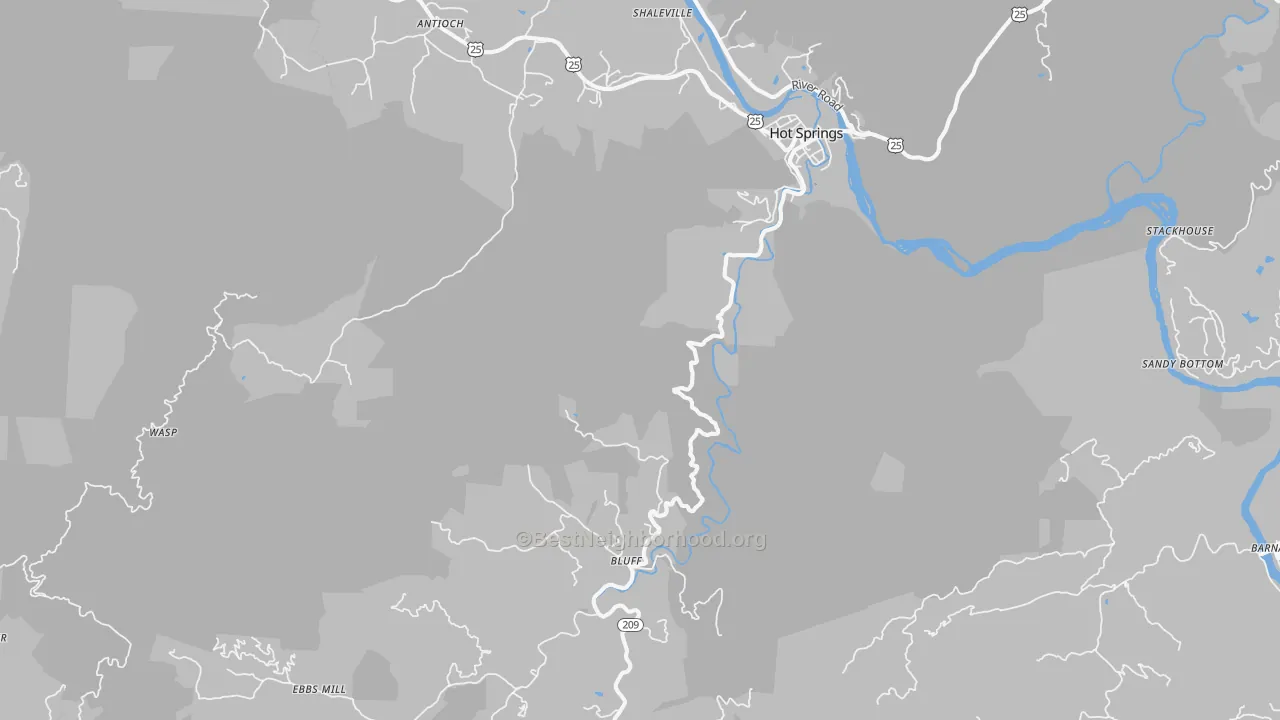 Transit Grade map of Hot Springs, NC