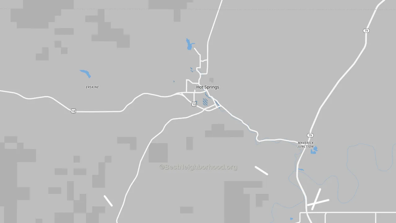 Transit Grade map of Hot Springs, SD