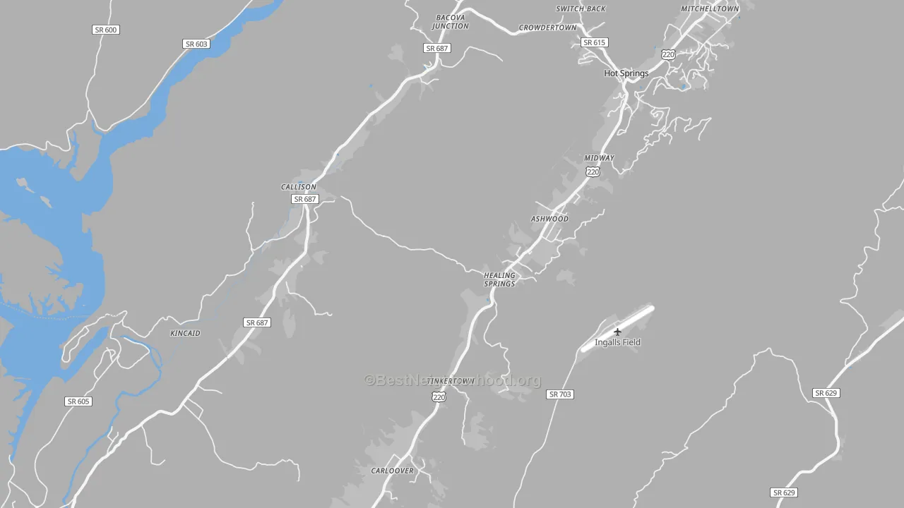 Transit Grade map of Hot Springs, VA