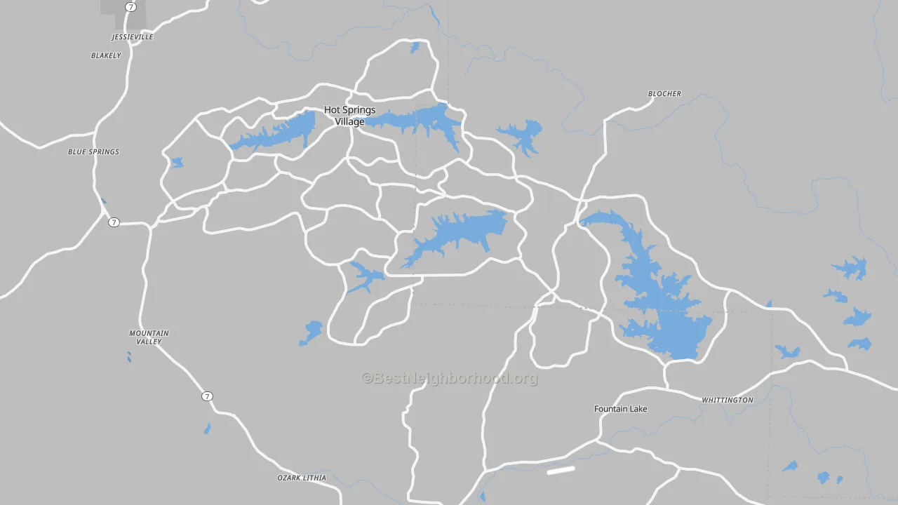 Transit Grade map of Hot Springs Village, AR
