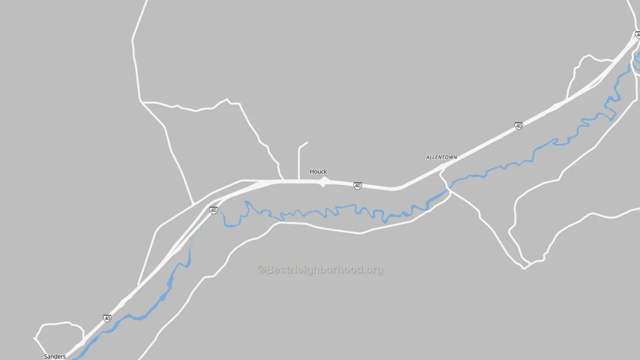 Transit Grade map of Houck, AZ