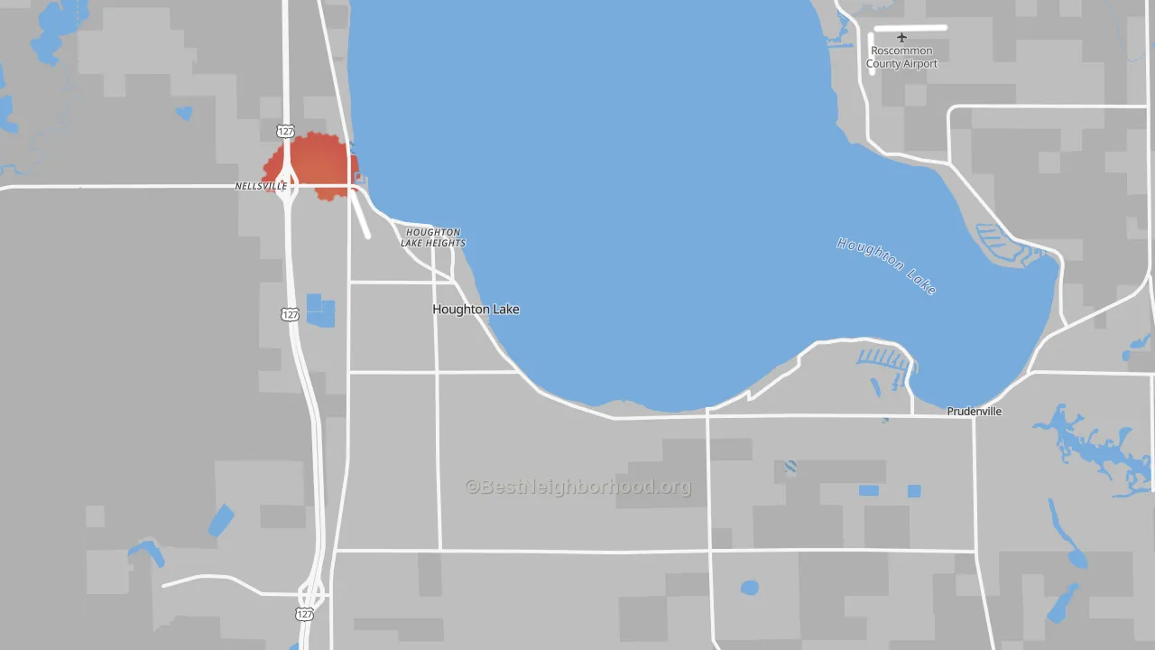 Transit Grade map of Houghton Lake, MI