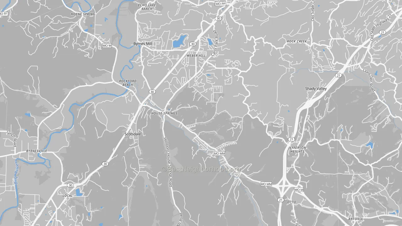 Transit Grade map of House Springs, MO