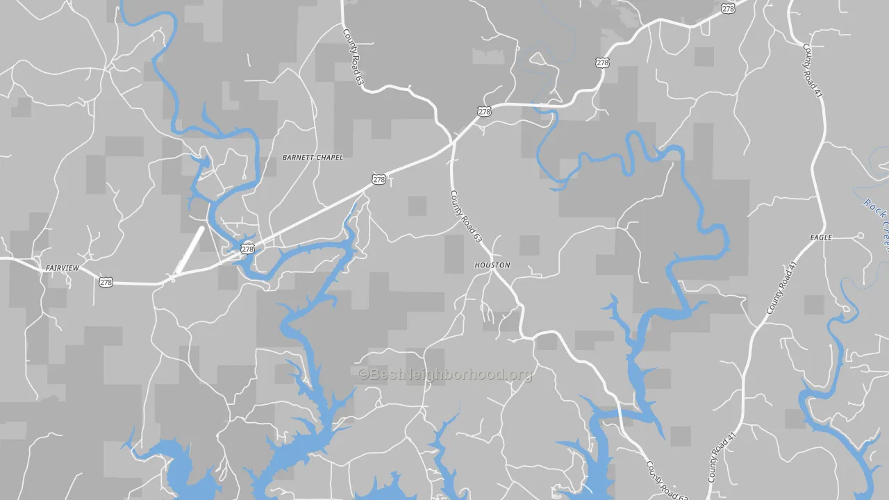 Transit Grade map of Houston, AL