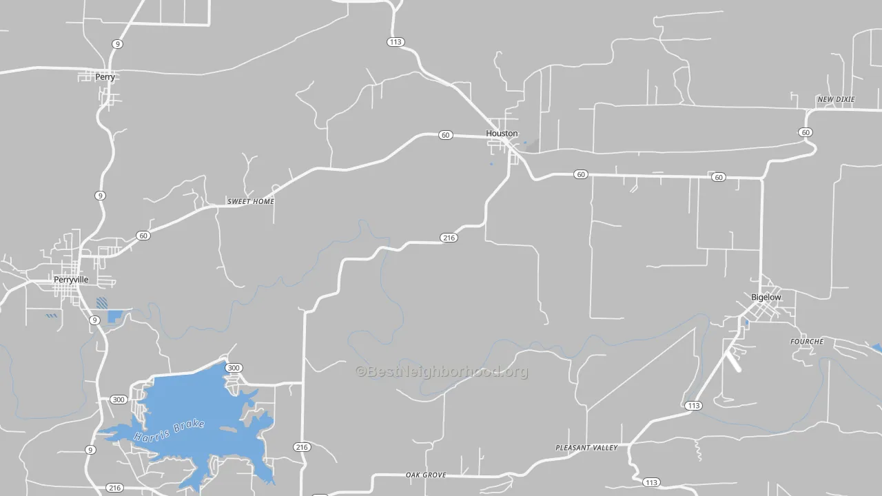 Transit Grade map of Houston, AR
