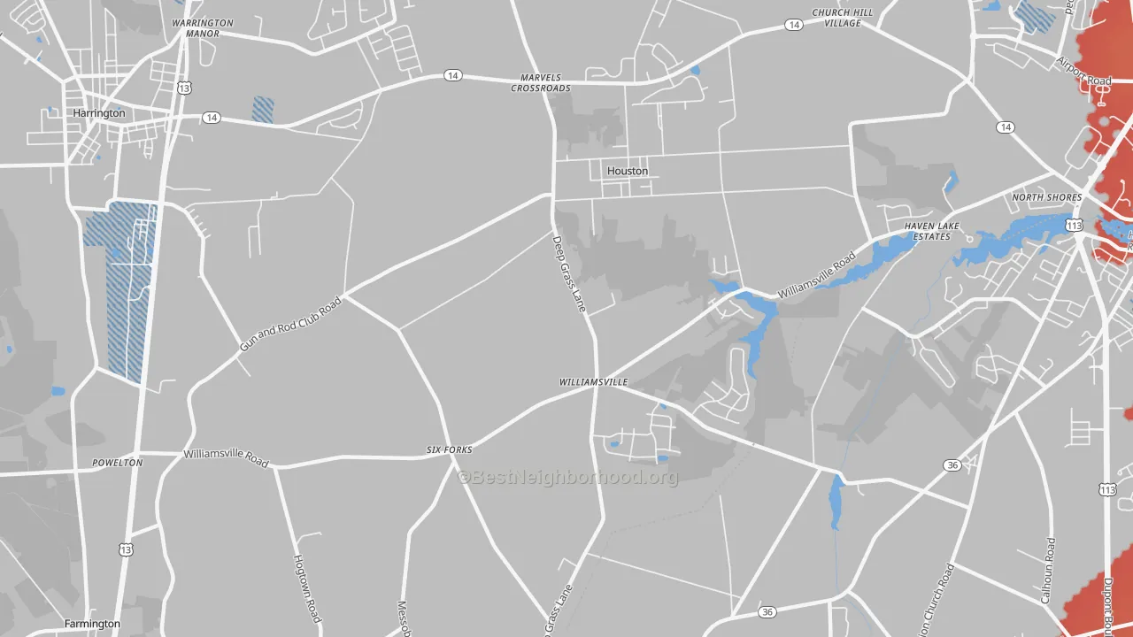 Transit Grade map of Houston, DE