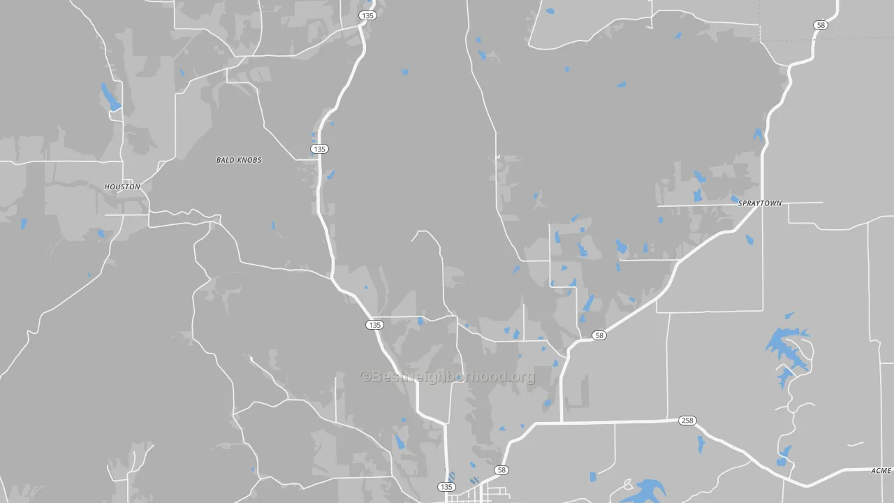 Transit Grade map of Houston, IN