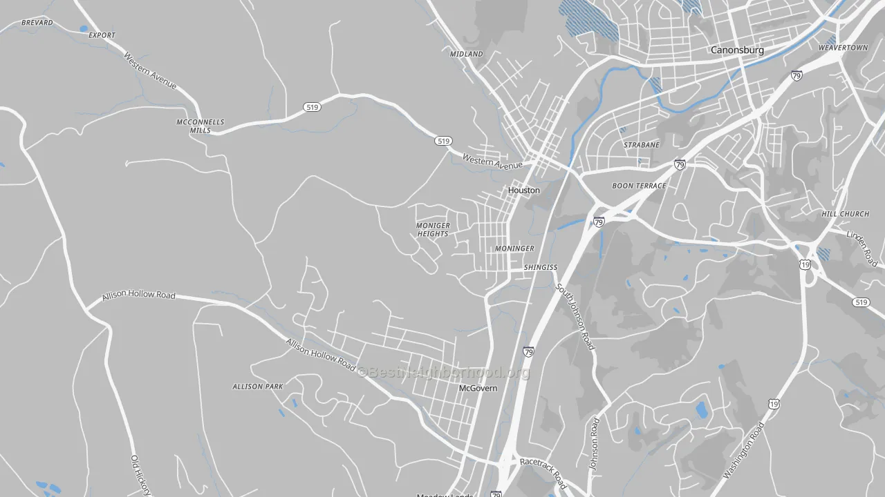 Transit Grade map of Houston, PA