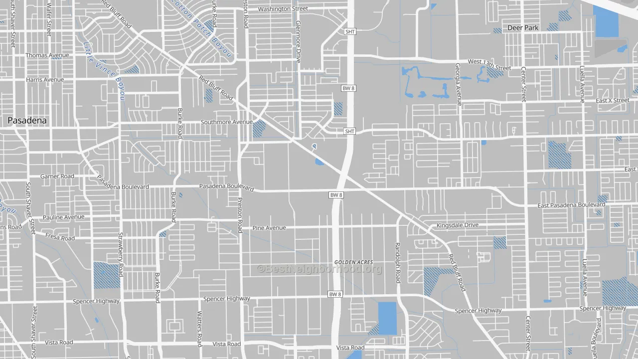 Transit Grade map of Houston Suburban Homes, Pasadena, TX