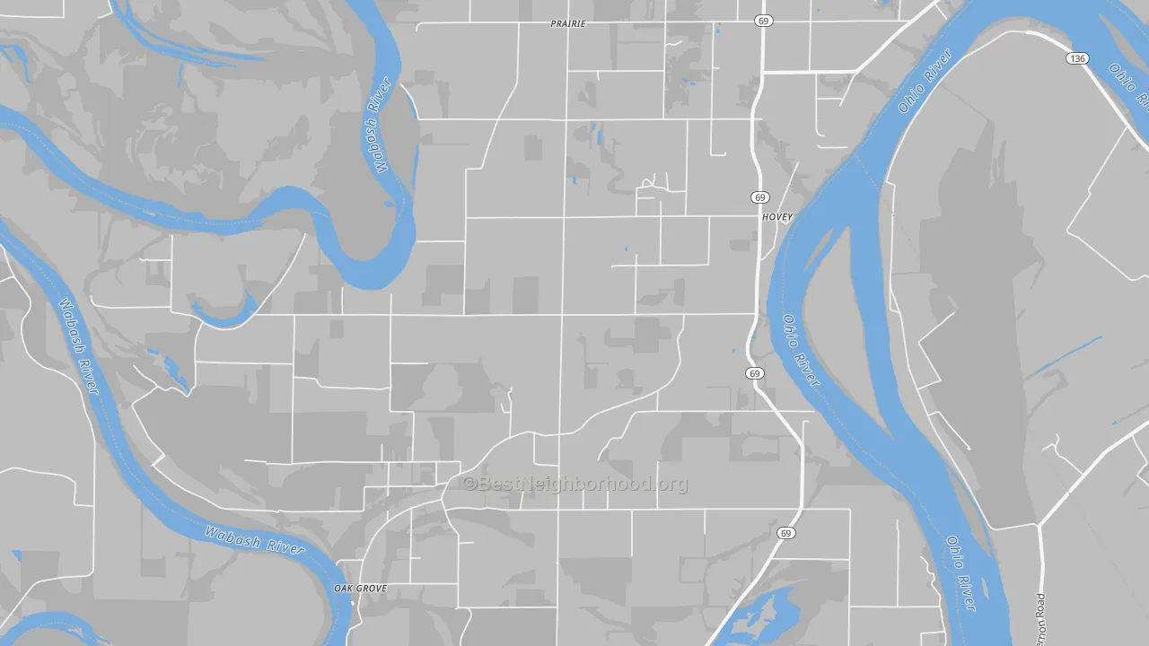 Transit Grade map of Hovey, IN