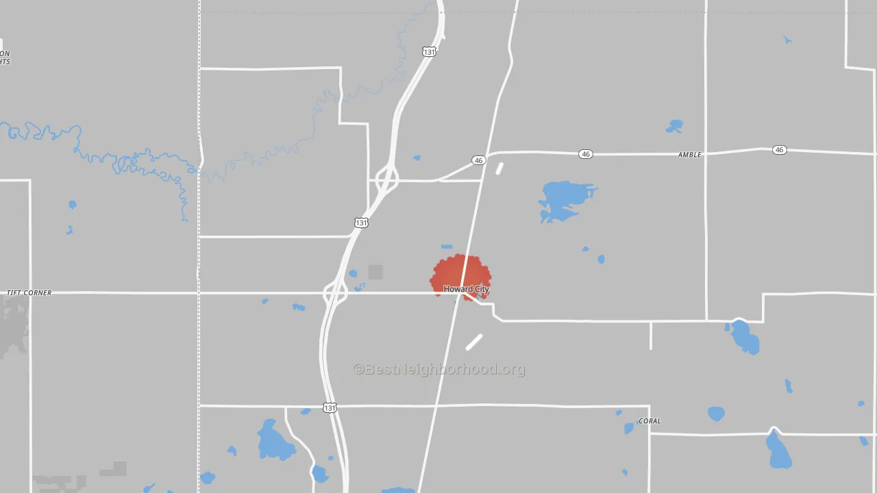 Transit Grade map of Howard City, MI