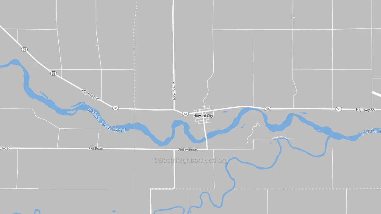 Transit Grade map of Howard City, NE