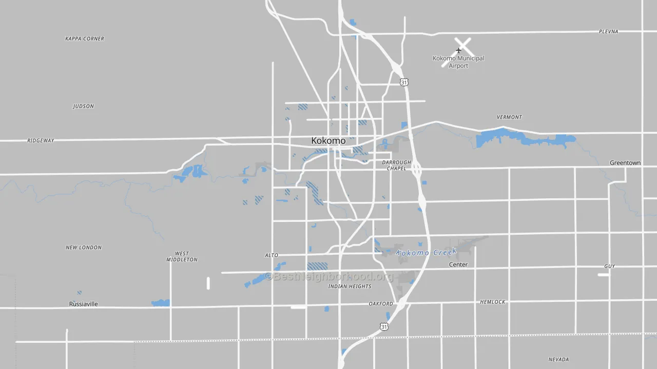Transit Grade map of Howard County, IN