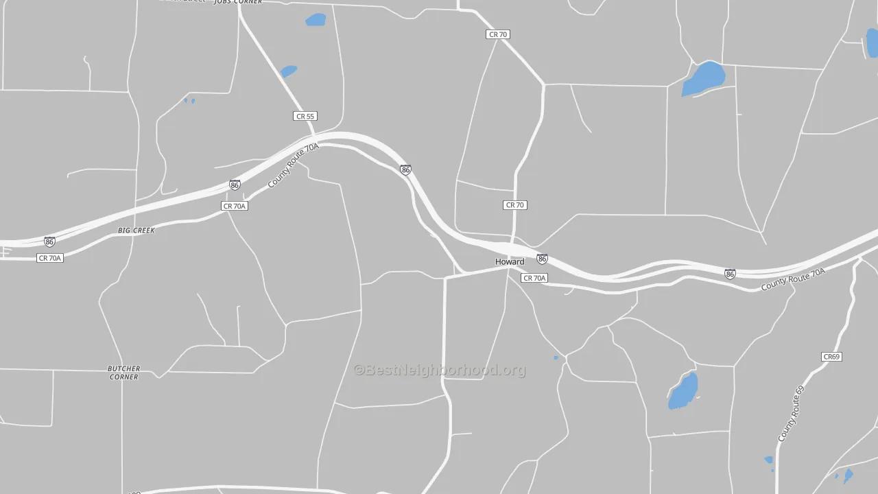 Transit Grade map of Howard, NY