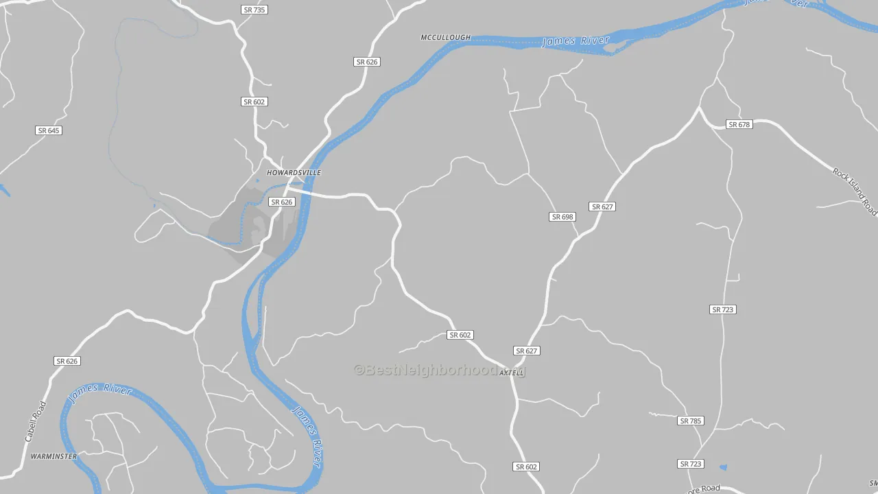 Transit Grade map of Howardsville, VA