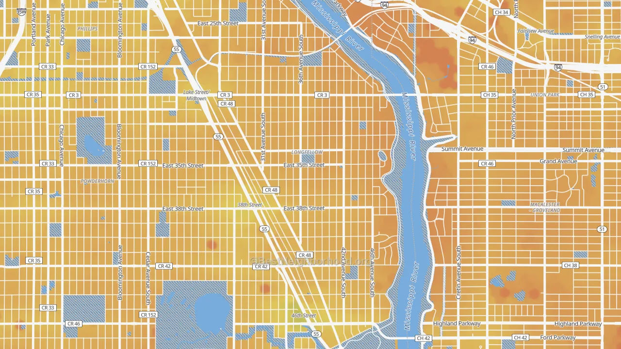 Transit Grade map of Howe, Minneapolis, MN