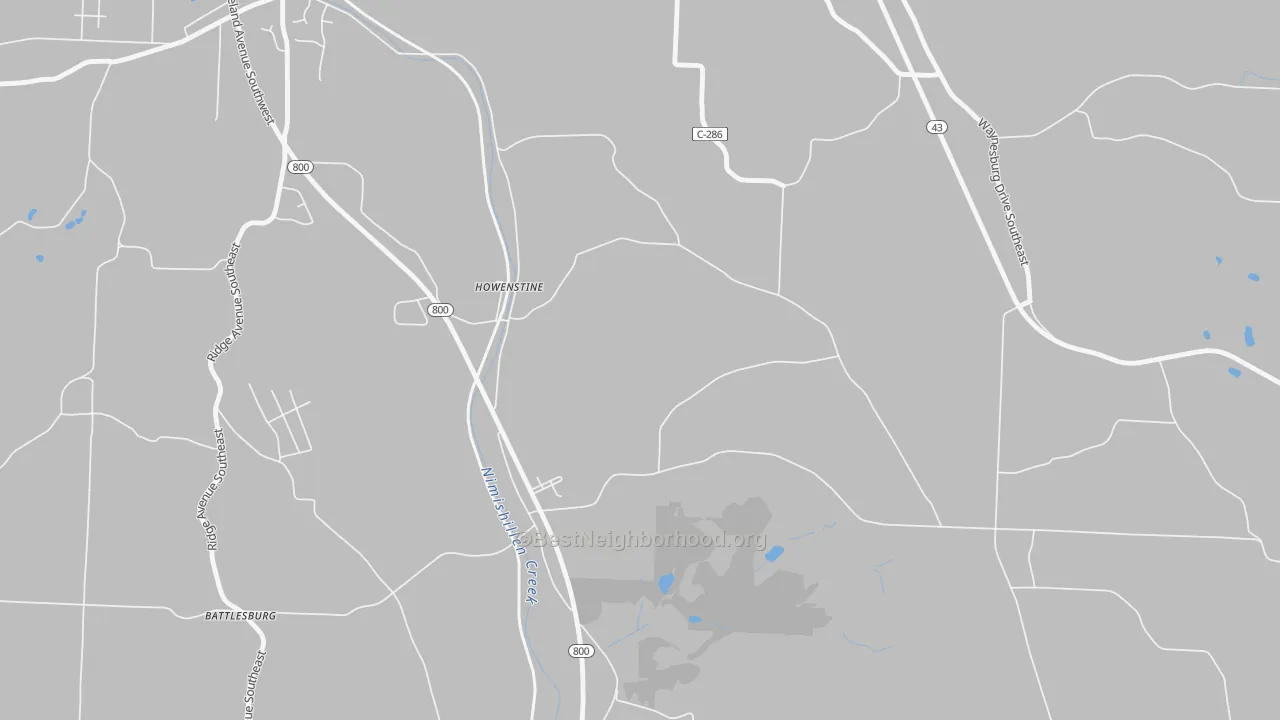 Transit Grade map of Howenstine, OH