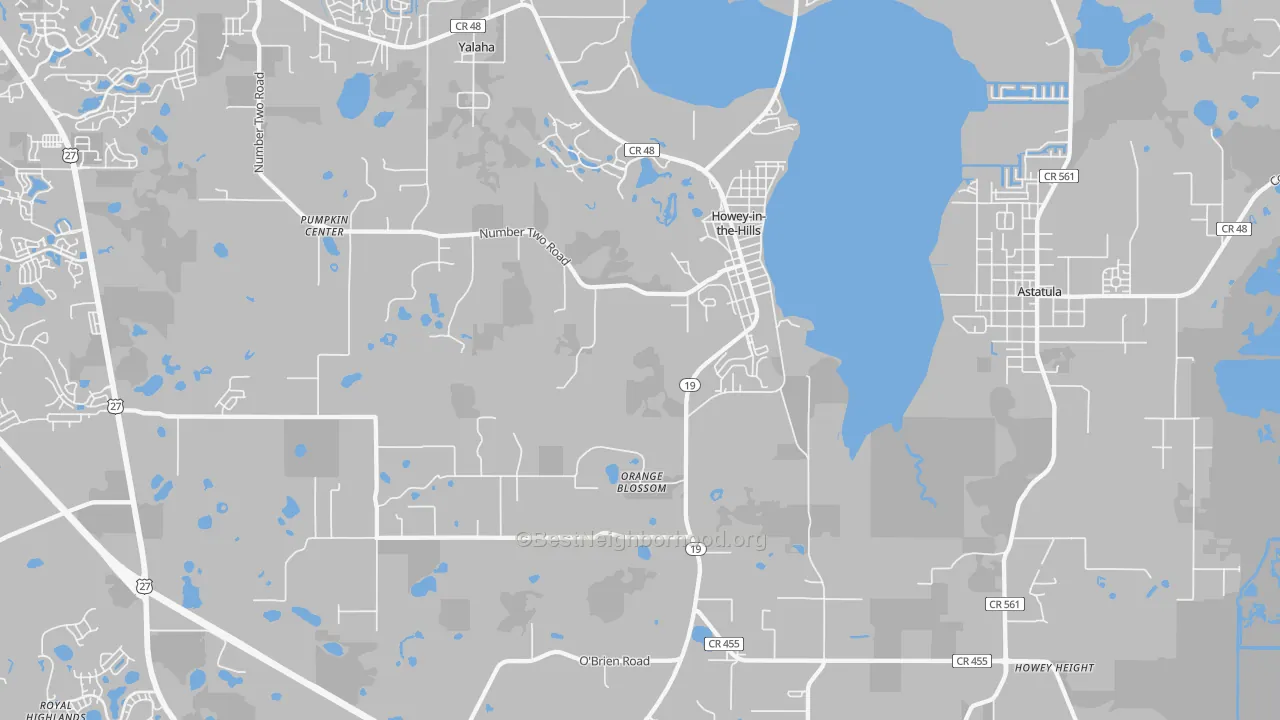 Transit Grade map of Howey-in-the-Hills, FL