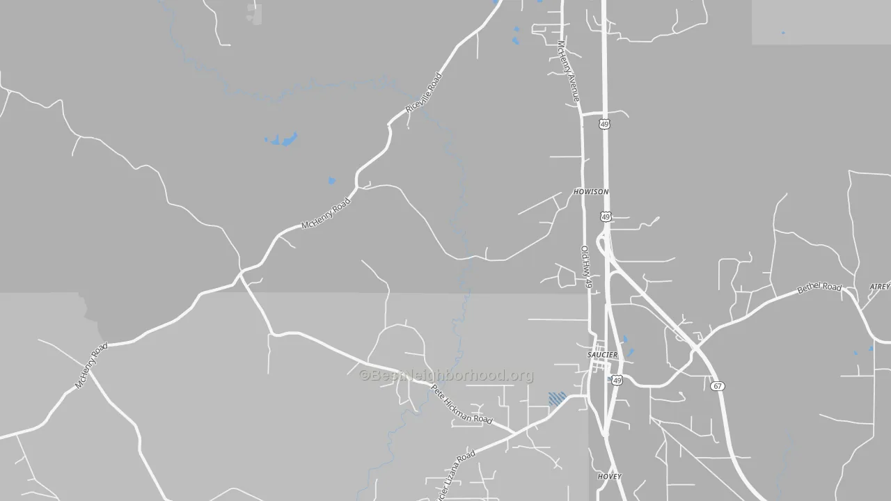 Transit Grade map of Howison, MS