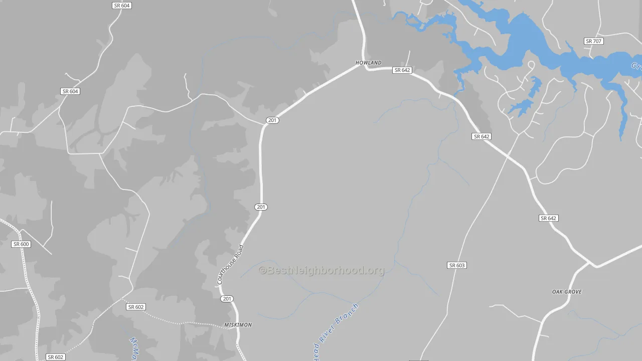 Transit Grade map of Howland, VA