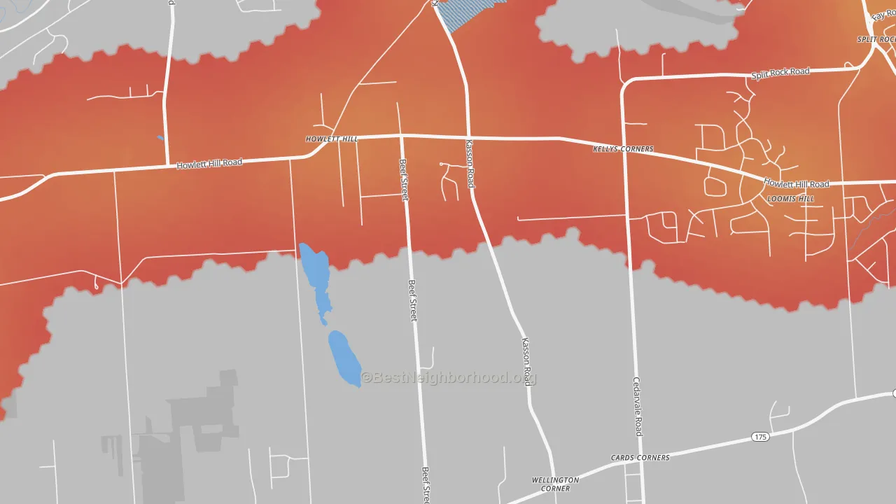 Transit Grade map of Howlett Hill, NY